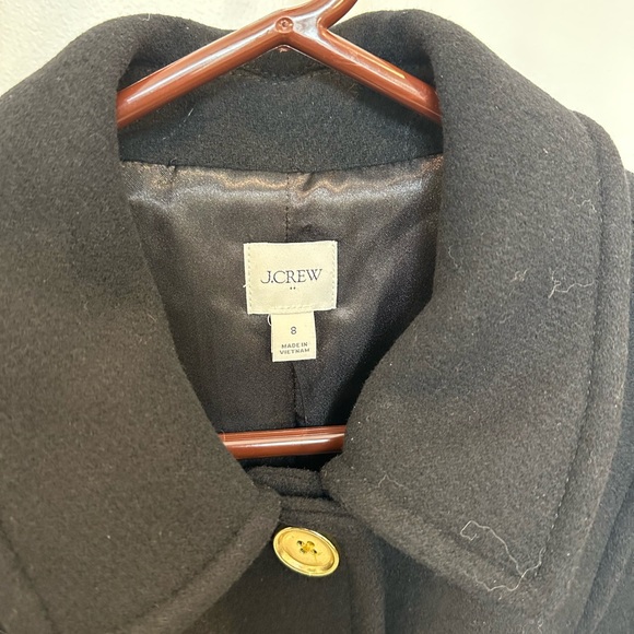 J. Crew Black Pea Coat with Gold Buttons - Picture 2 of 4